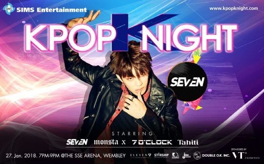 se7en将于27日出演在英国伦敦举行的韩流演唱会"kpop knight"