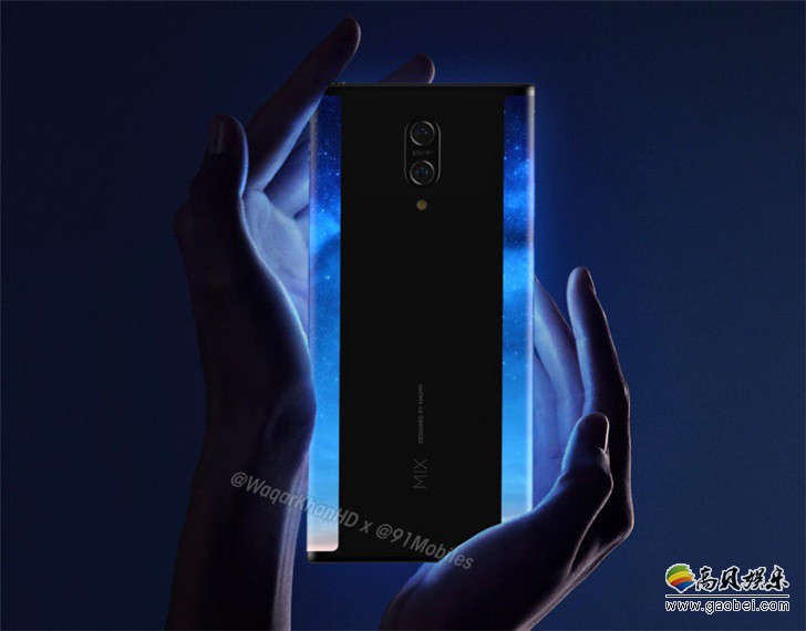 外媒公布与设计师Waqar Khan合作推出全新MIX Alpha环绕屏手机渲染图