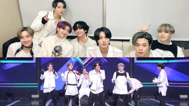 防弹少年团《M Countdown》获得一位，安可舞台穿上「指压拖鞋」表演