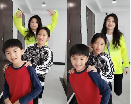 张庭晒出和儿女跳舞视频“小姐姐带着弟弟妹妹运动，我们三个相差几岁”
