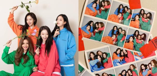 T-ara公开四人团聚照片：分别穿著不同颜色运动服，笑容灿烂，皱眉搞怪