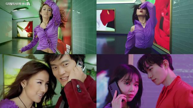 俊昊和胜熙为三星最新款摺叠手机拍摄广告片：「致敬Anycall经典广告」